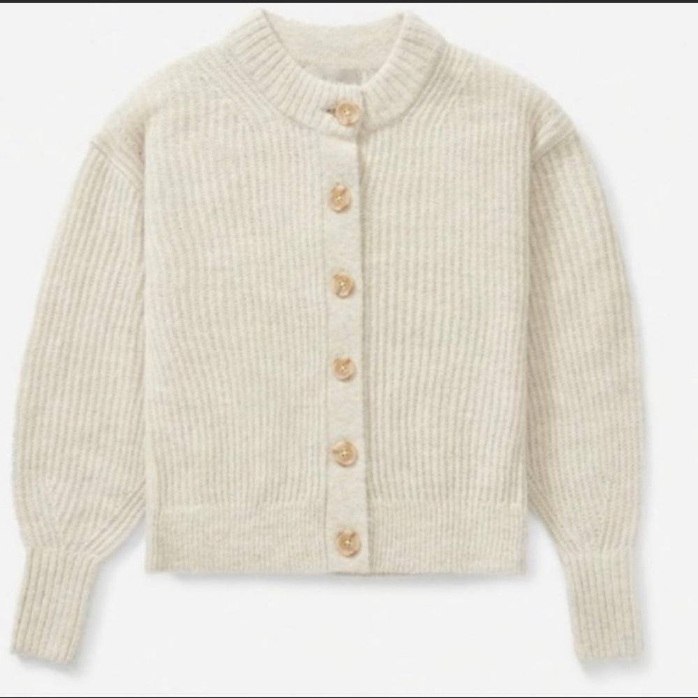 Everlane alpaca oversized cardigan in almond